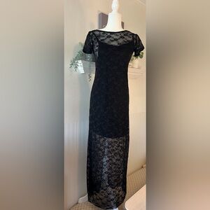 NWT WILD FABLE WOMENS LACE MAXI DRESS / BLACK / SIZE: S